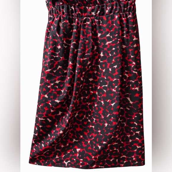 Cynthia Steffe Seamline Red Black Leopard Print Faux Wrap Dress Size 6 NWOT - Picture 6 of 7